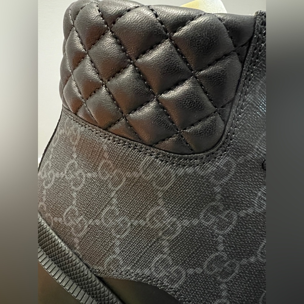 GUCCI Calfskin GG Supreme Combat Boots - Women’s 38/7.5 - Black - Picture 7 of 9